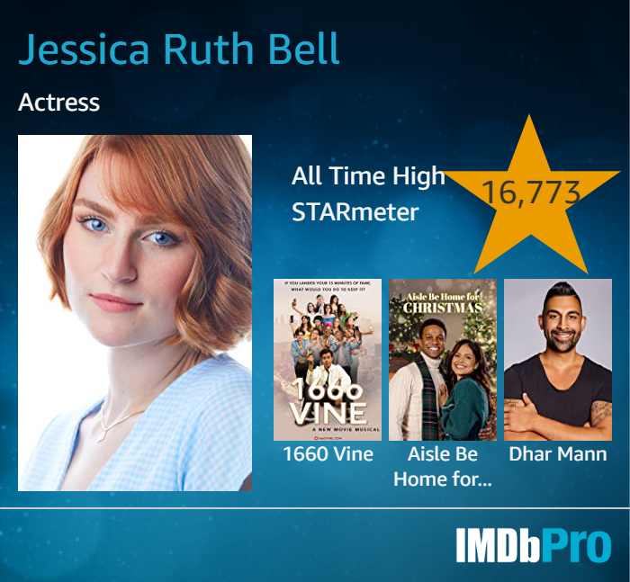 jessica ruth bell imdb starmeter score actor actress acting tv film movies aisle be home for christmas dhar mann 1660 vine